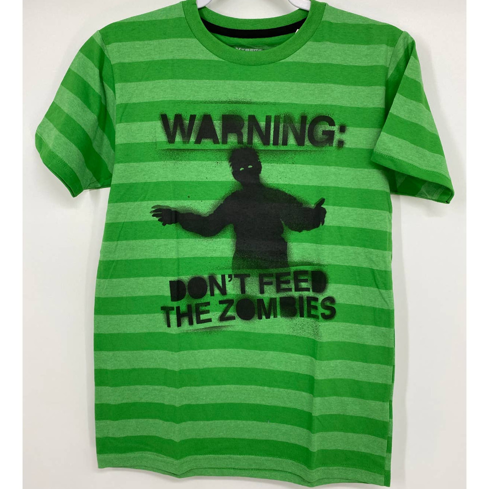 Extreme Concepts Boys Warning Don't Feed the Zombies Tshirt Top NEW Size: Large